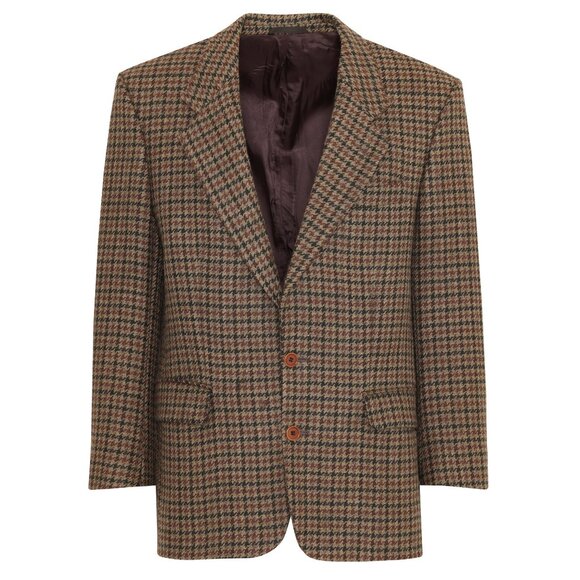 Léonard' (Portugal) 80s Woolmark Rough-Spun Houndstooth Tweed